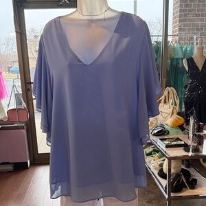 Zenana Outfitters Sheer Lavender Blouse